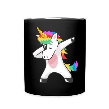 Dabbing Licorne Dab Licorne Danse arc-en-ciel - Mug uni - noir - Devant