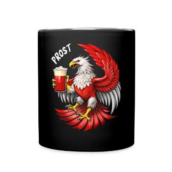 Aigle avec la bière bière cool buveur de bière. - Mug uni - noir - Devant