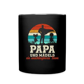 Team Super Dad and Daughters Father's Day Gift - Full Colour Mug - black - Front