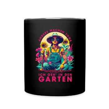 Gartenfee Garten Muttertag Mama Gärtner Hobby - Tasse einfarbig - Schwarz - Vorne