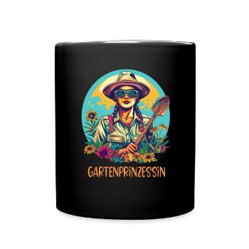 Gartenprinzessin Garten Muttertag Mama Gärtner - Tasse einfarbig - Schwarz - Vorne