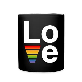 LGBT Regenbogen love Shirt white - Full Colour Mug - black - Front