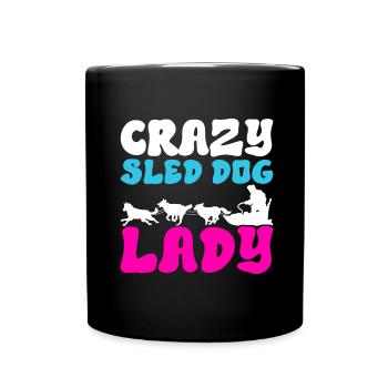 Schlittenfahren Schlittenhunde - Tasse einfarbig - Schwarz - Vorne