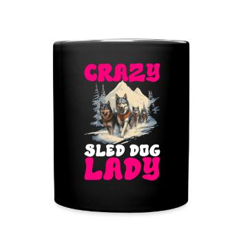 Schlittenfahren Schlittenhunde - Tasse einfarbig - Schwarz - Vorne