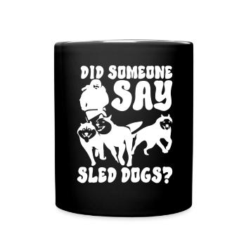Schlittenfahren Schlittenhunde - Tasse einfarbig - Schwarz - Vorne