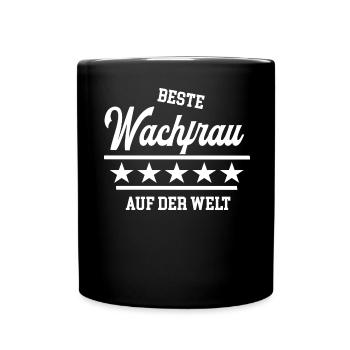 Beste Wachfrau der Welt Secruity Wachdienst Schutz - Tasse einfarbig - Schwarz - Vorne