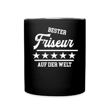 Bester Friseur der Welt weltbester Meister Frisör - Tasse einfarbig - Schwarz - Vorne