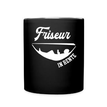 Friseur Rente Rentner Frisör Ruhestand Coiffeur - Tasse einfarbig - Schwarz - Vorne