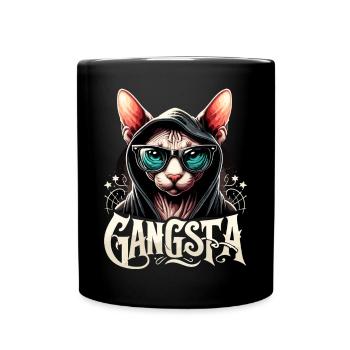 Sphynx Cat Cool Gangsta Gangster Cadeau - Mug uni - noir - Devant