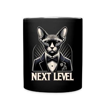 Sphynx Cat Chic Suit Tuxedo Level Gift - Full Colour Mug - black - Front