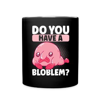 Poisson blob mignon poisson laid - Mug uni - noir - Devant