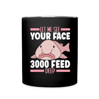 Süßer Blobfisch Hässlicher Fisch - Tasse einfarbig - Schwarz - Vorne