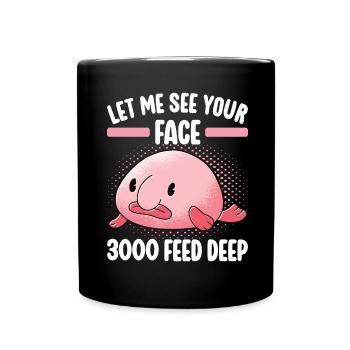 Cute Blob Fish Ugly Fish - Full Colour Mug - black - Front