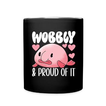 Cute Blob Fish Ugly Fish - Full Colour Mug - black - Front