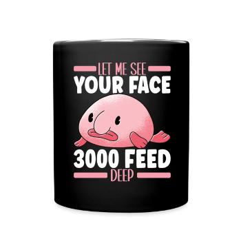 Cute Blob Fish Ugly Fish - Full Colour Mug - black - Front