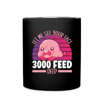 Poisson blob mignon poisson laid - Mug uni - noir - Devant