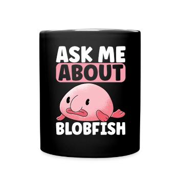 Cute Blob Fish Ugly Fish - Full Colour Mug - black - Front