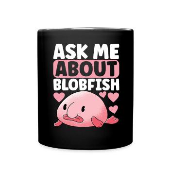 Poisson blob mignon poisson laid - Mug uni - noir - Devant