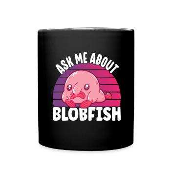 Cute Blob Fish Ugly Fish - Full Colour Mug - black - Front