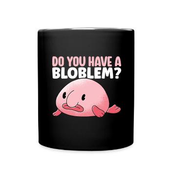 Poisson blob mignon poisson laid - Mug uni - noir - Devant