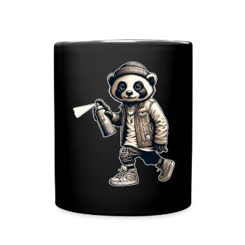 Panda Graffiti Spray Can Street Art - Full Colour Mug - black - Front