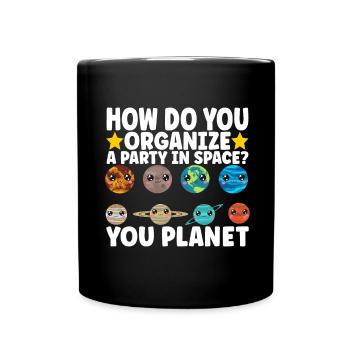 Astronomie Mignonne Planète Système Solaire Galaxie - Mug uni - noir - Devant
