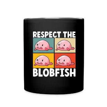 Poisson blob mignon poisson laid - Mug uni - noir - Devant