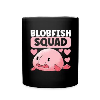 Poisson blob mignon poisson laid - Mug uni - noir - Devant