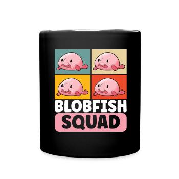 Cute Blob Fish Ugly Fish - Full Colour Mug - black - Front
