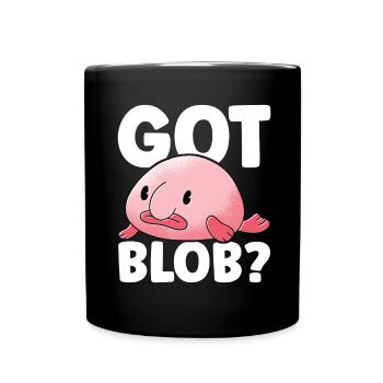 Poisson blob mignon poisson laid - Mug uni - noir - Devant