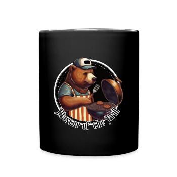 Master of the Grill – Papa Bären Grillmeister - Tasse einfarbig - Schwarz - Vorne