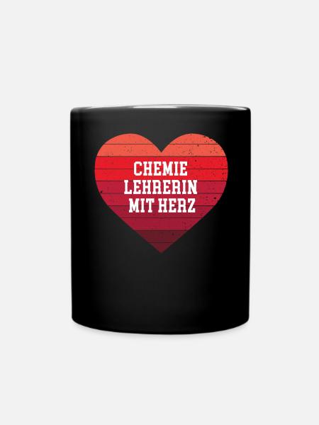 Chemielehrerin mit Herz Dank Beste Chemie Lehrerin - Tasse einfarbig - Schwarz
