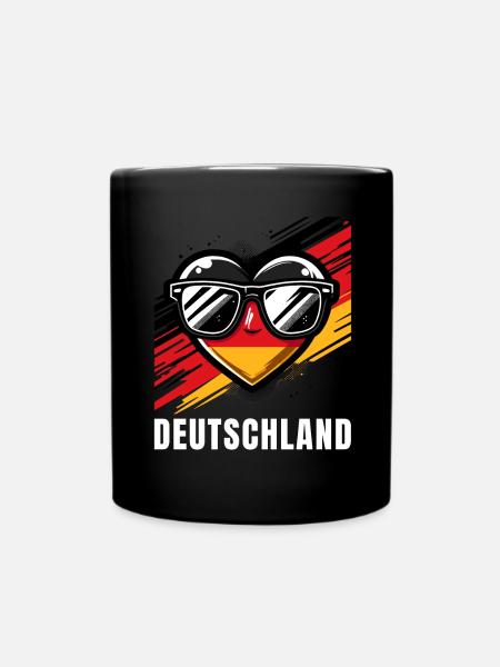 Fussball Sonnenbrille Flagge Fussball Deutschland - Tasse einfarbig - Schwarz