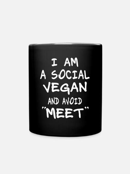social vegan - Tasse einfarbig - Schwarz