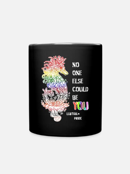 Fier hippocampe LGBTQIA+ - Mug uni - noir