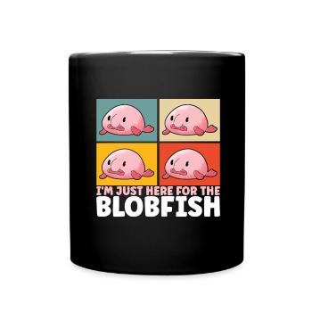 Poisson blob mignon Poisson laid - Mug uni - noir - Devant