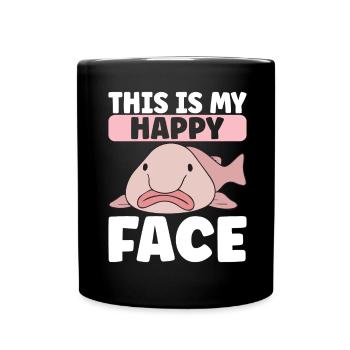 Poisson blob mignon poisson laid - Mug uni - noir - Devant