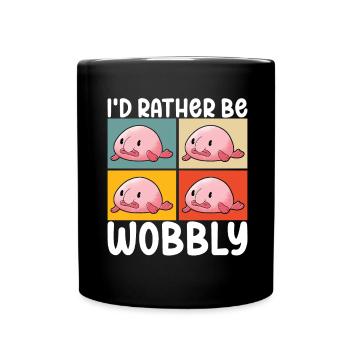 Poisson blob mignon poisson laid - Mug uni - noir - Devant