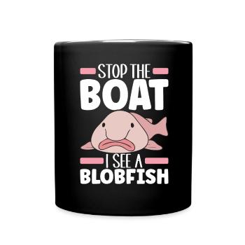 Poisson blob mignon poisson laid - Mug uni - noir - Devant