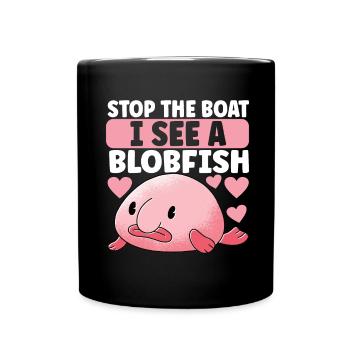 Poisson blob mignon poisson laid - Mug uni - noir - Devant