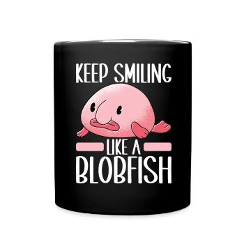 Cute Blob Fish Ugly Fish - Full Colour Mug - black - Front