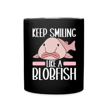 Poisson blob mignon poisson laid - Mug uni - noir - Devant
