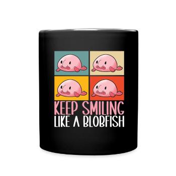 Poisson blob mignon poisson laid - Mug uni - noir - Devant