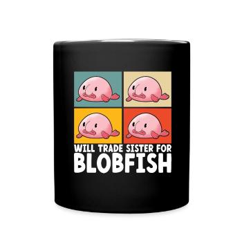 Süßer Blobfisch Hässlicher Fisch - Tasse einfarbig - Schwarz - Vorne