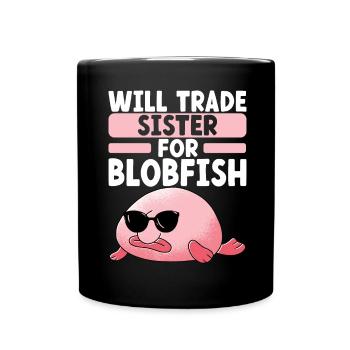 Poisson blob mignon poisson laid - Mug uni - noir - Devant
