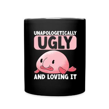 Poisson blob mignon poisson laid - Mug uni - noir - Devant
