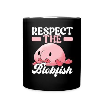 Poisson blob mignon poisson laid - Mug uni - noir - Devant