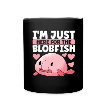 Cute Blob Fish Ugly Fish - Full Colour Mug - black - Front