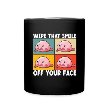 Poisson blob mignon poisson laid - Mug uni - noir - Devant