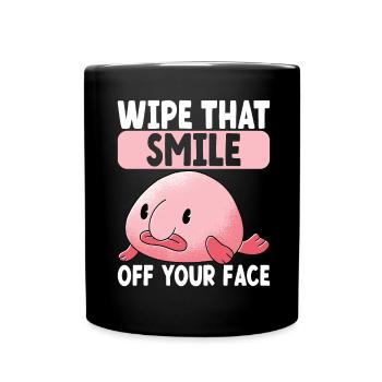 Poisson blob mignon poisson laid - Mug uni - noir - Devant